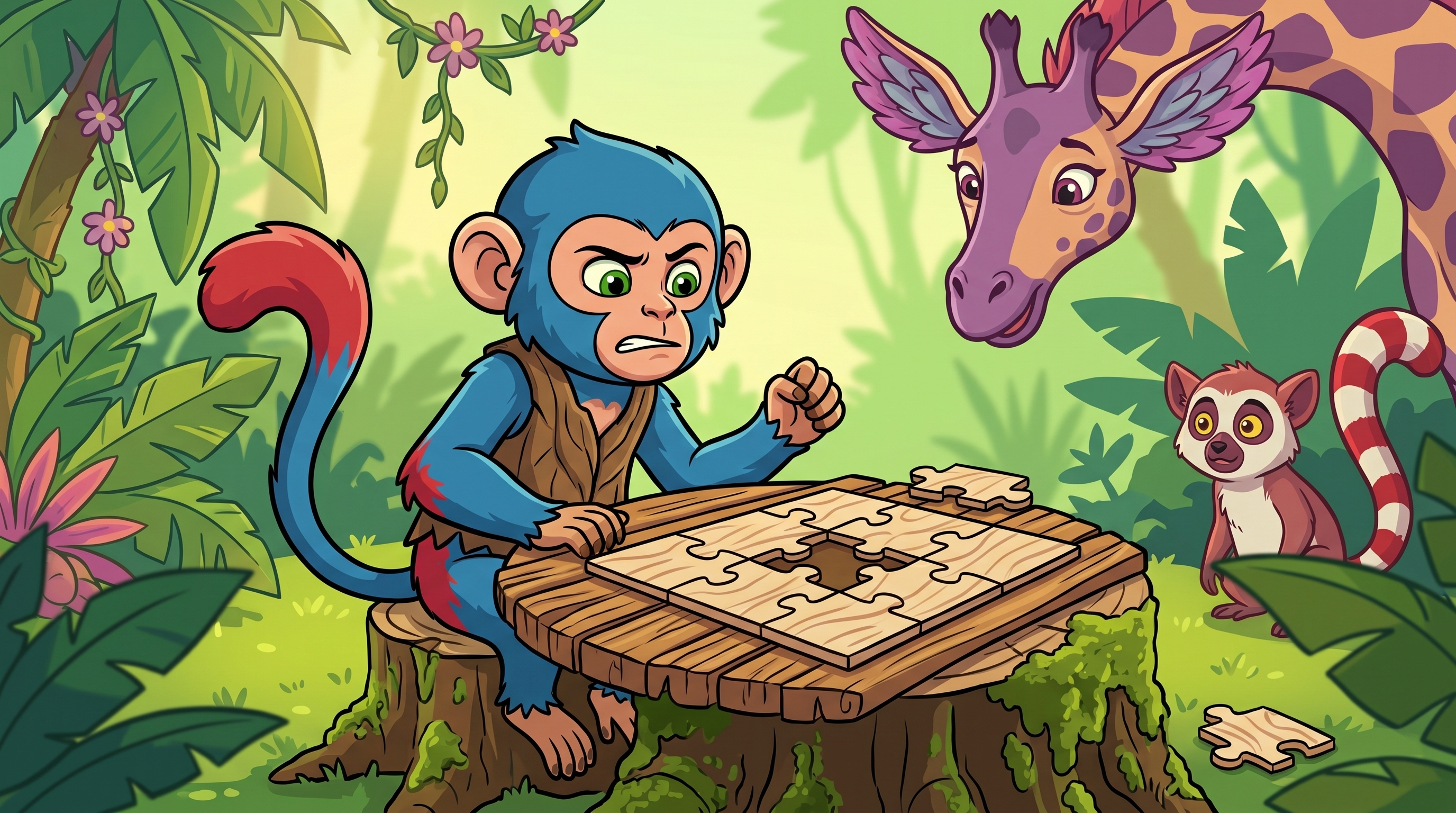 Antonio looks frustrated at a puzzle with one missing piece.